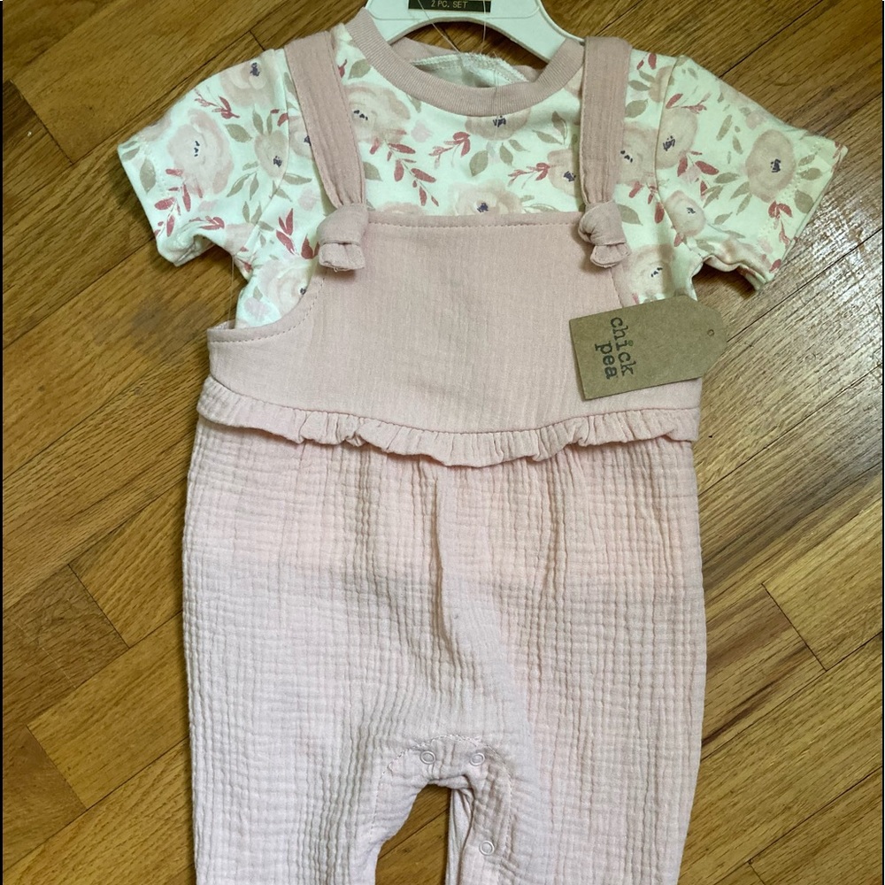 Chickpea muslin overall 2 piece